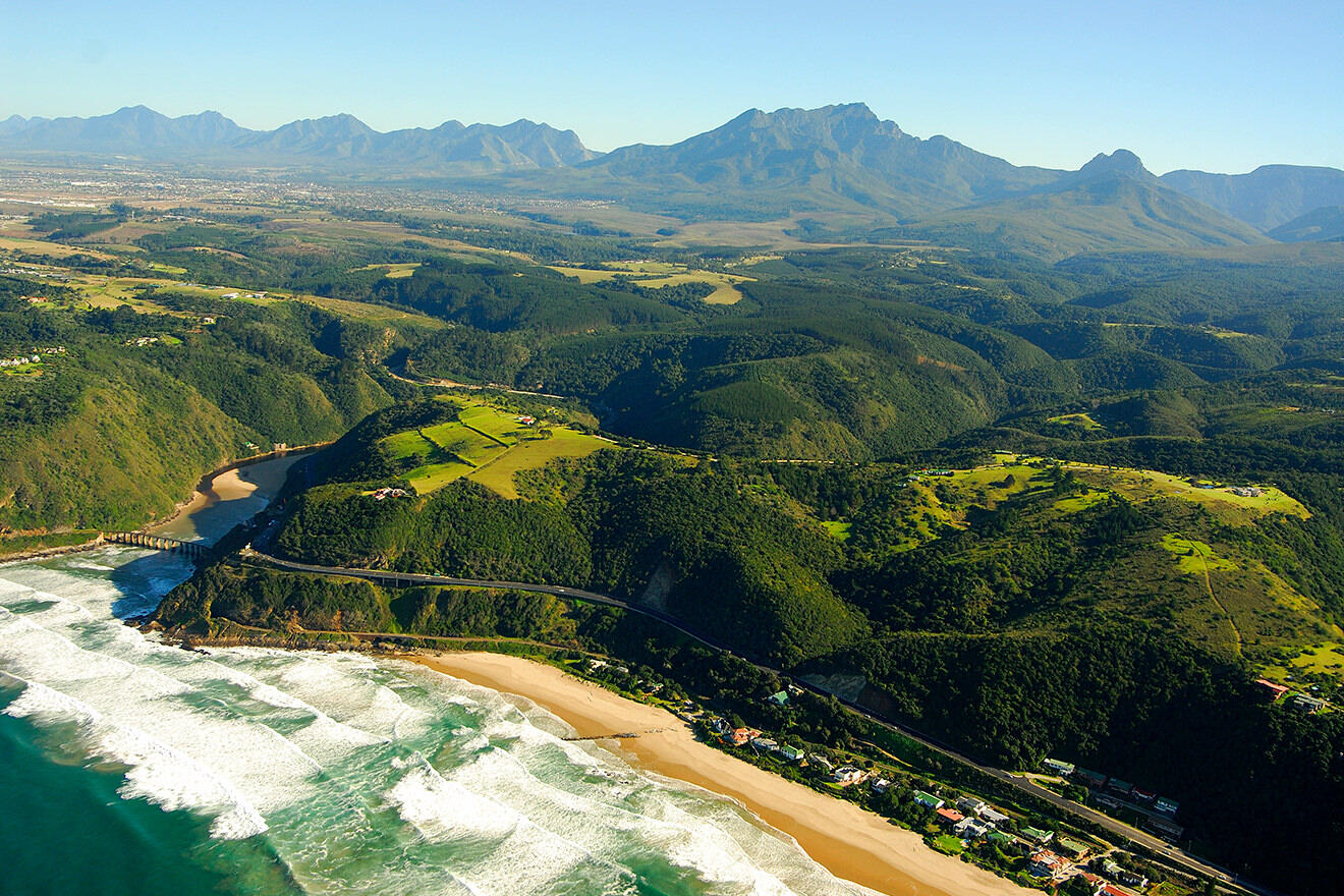 Aerial view of the beach, Garden Route