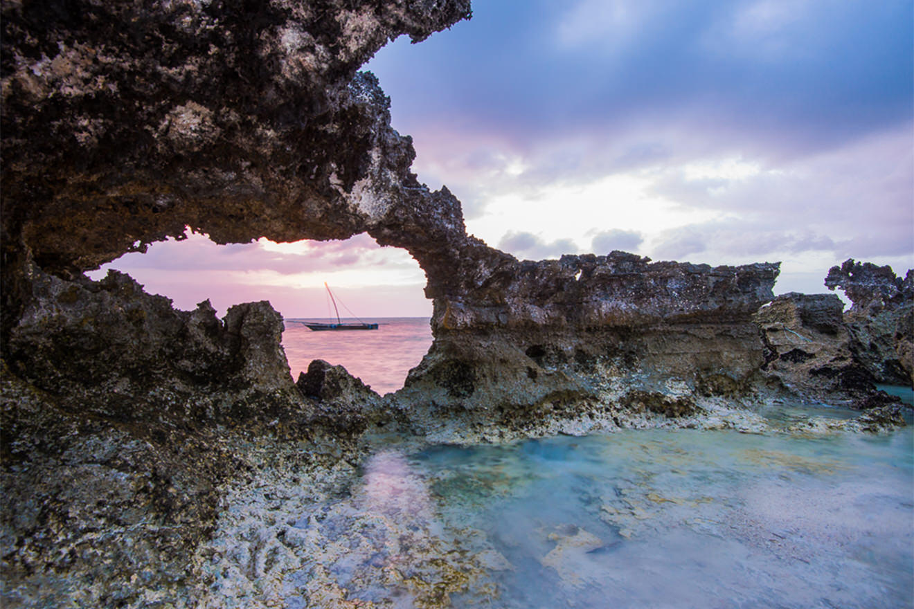 Matemwe beach black coral sunrise, Zanzibar